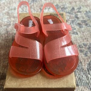Hot pink jelly Mini Melissa sandal size 9